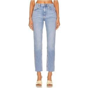 RE/DONE 70s Originals Straight Jeans Sanded Blue Denim Raw Hem Boho Size 30